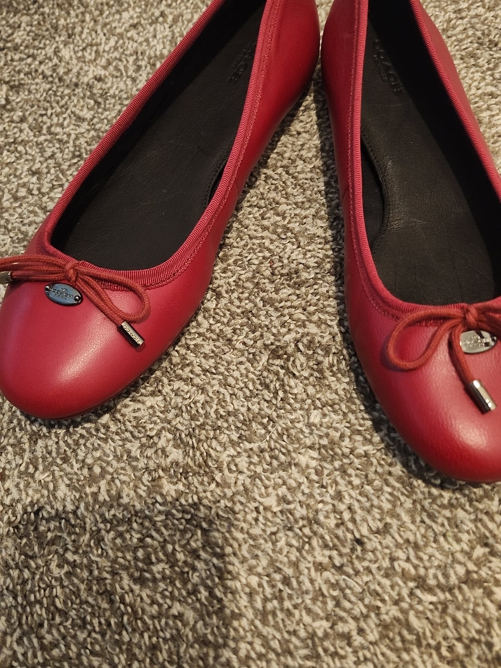 Coach Maroon Red Women's Ballet Flats